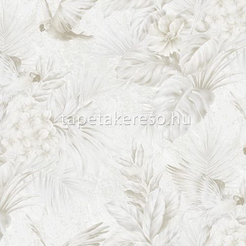 Adawall Tropicano vinyl anyagú fehér, szürke színű madaras, virágos, leveles modern tapéta