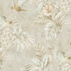   Adawall Tropicano vinyl anyagú beige, barna színű madaras, virágos, leveles modern tapéta