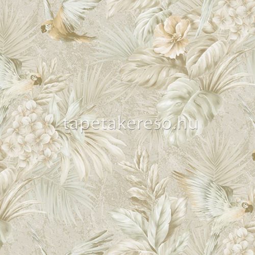 Adawall Tropicano vinyl anyagú beige, barna színű madaras, virágos, leveles modern tapéta