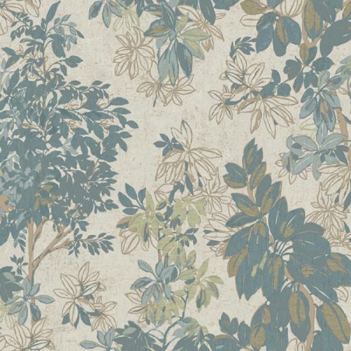 Adawall Tropicano vinyl anyagú barna, kék színű leveles modern tapéta