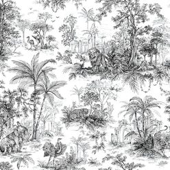   Adawall Tropicano vinyl anyagú fekete, fehér színű állatos, növényes, fás modern tapéta