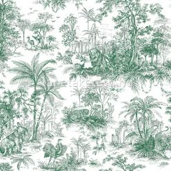   Adawall Tropicano vinyl anyagú fehér, zöld színű állatos, növényes, fás modern tapéta