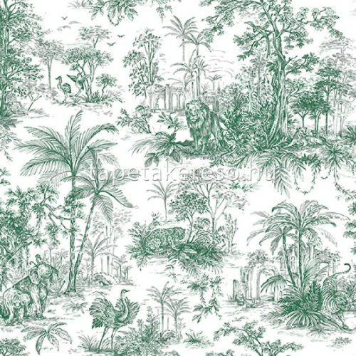 Adawall Tropicano vinyl anyagú fehér, zöld színű állatos, növényes, fás modern tapéta