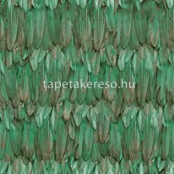   Adawall Tropicano vinyl anyagú zöld, barna színű tollas modern tapéta