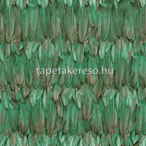 Adawall Tropicano vinyl anyagú zöld, barna színű tollas modern tapéta