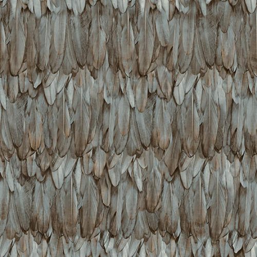 Adawall Tropicano vinyl anyagú szürke, barna színű tollas modern tapéta