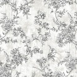   Adawall Tropicano vinyl anyagú fekete, fehér színű madaras, virágos modern tapéta