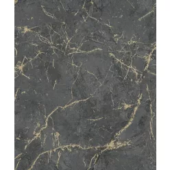   Grandeco Textured Vibes, vinyl, vlies anyagú, fekete, szürke, arany színű, márványos, Modern, Industrial tapéta