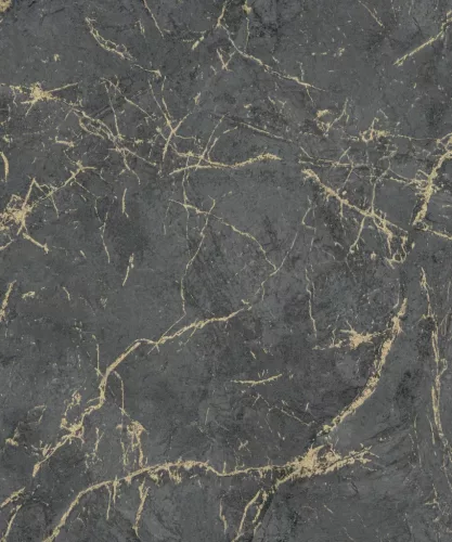 Grandeco Textured Vibes, vinyl, vlies anyagú, fekete, szürke, arany színű, márványos, Modern, Industrial tapéta