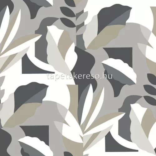 York ARTISTIC ABSTRACT vlies anyagú fehér, keki, zöld színű leveles, absztrakt modern tapéta