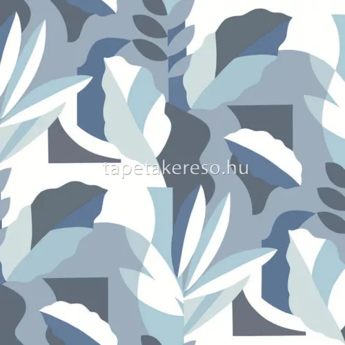 York ARTISTIC ABSTRACT vlies anyagú fehér, kék színű leveles, absztrakt modern tapéta
