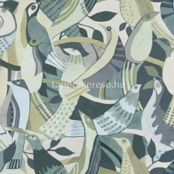   York ARTISTIC ABSTRACT vlies anyagú zöld, kék, szürke színű madaras modern tapéta