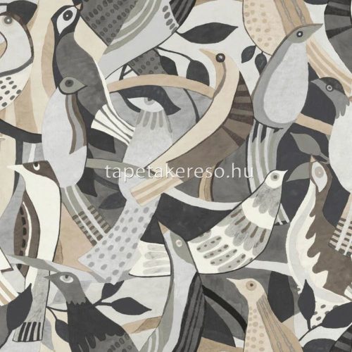 York ARTISTIC ABSTRACT vlies anyagú barna, szürke, fekete, beige színű madaras modern tapéta
