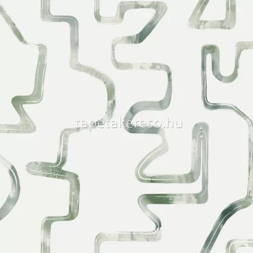 York ARTISTIC ABSTRACT vlies anyagú zöld, törtfehér színű absztrakt, vonalas modern tapéta