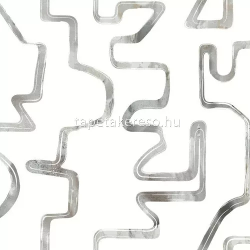 York ARTISTIC ABSTRACT vlies anyagú fehér, szürke színű absztrakt, vonalas modern tapéta