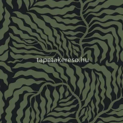   York ARTISTIC ABSTRACT vlies anyagú fekete, zöld színű leveles, absztrakt modern tapéta