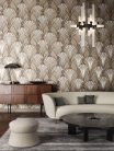 Khroma Agathe vlies anyagú barna, ezüst színű art deco modern tapéta