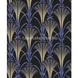   Khroma Agathe vlies anyagú fekete, lila, barna, csillámos színű art deco modern tapéta