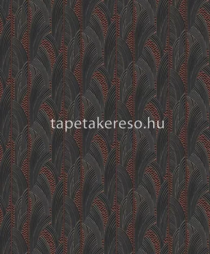 Khroma Agathe vlies anyagú fekete, szürke, terrakotta színű art deco modern tapéta