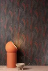Khroma Agathe vlies anyagú fekete, szürke, terrakotta színű art deco modern tapéta