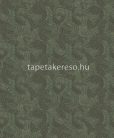 Khroma Agathe vlies anyagú fekete, zöld színű körös, hullámos modern tapéta