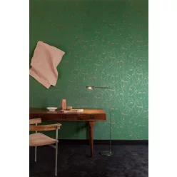   Khroma Agathe vlies anyagú zöld, arany színű arcok modern tapéta