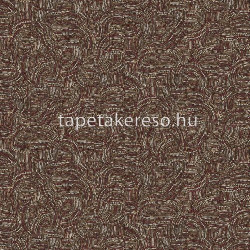 Khroma Agathe vlies anyagú barna, rozsdabarna színű pöttyös, art deco modern tapéta