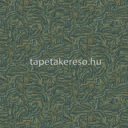 Khroma Agathe vlies anyagú kék, zöld, sárga színű pöttyös, art deco modern tapéta