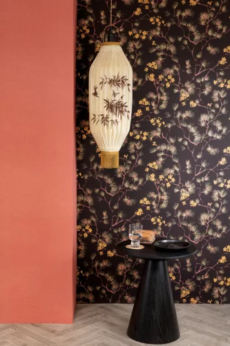 Khroma Kimono vlies anyagú, korall színű, textilhatású, egyszínű, Modern tapéta
