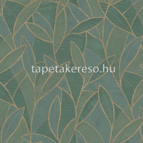 Decoprint Allure vlies, vinyl anyagú zöld, arany színű leveles modern tapéta