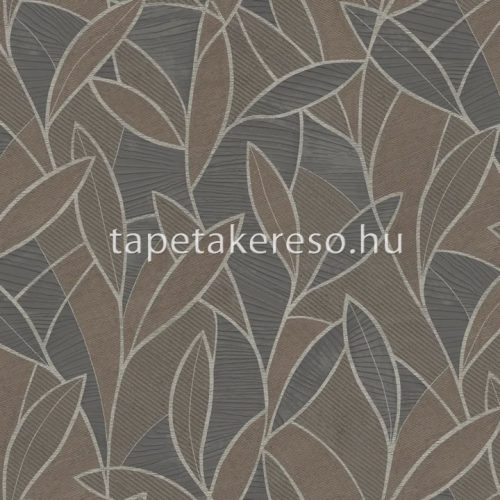 Decoprint Allure vlies, vinyl anyagú barna, fekete színű leveles modern tapéta