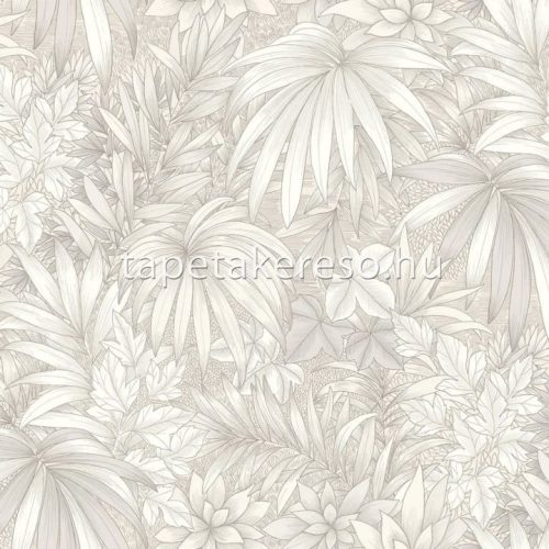 Decoprint Allure vlies, vinyl anyagú beige, szürke, gyöngyház, fehér színű leveles modern tapéta