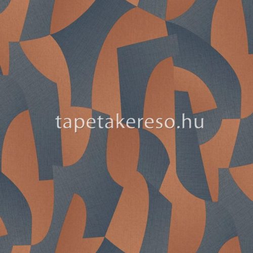 Decoprint Allure vlies, vinyl anyagú kék, terrakotta színű geometriai modern tapéta