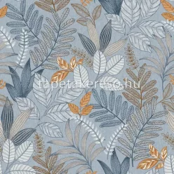  Decoprint Allure vlies, vinyl anyagú kék, barna színű leveles modern tapéta