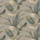 SketchTwenty3 Andalusia vlies anyagú, beige, barna, türkiz színű, leveles, szövethatású, Modern tapéta
