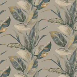   SketchTwenty3 Andalusia vlies anyagú, beige, barna, türkiz színű, leveles, szövethatású, Modern tapéta