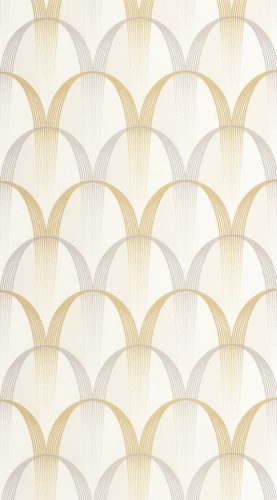 Casadeco Années Folles vlies anyagú, fehér, arany, ezüst színű, geometriai, art deco, Modern tapéta