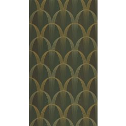   Casadeco Années Folles vlies anyagú, zöld, arany, gyöngyház színű, geometriai, art deco, Modern tapéta