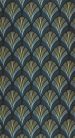 Casadeco Années Folles vlies anyagú, fekete, kék, mustársárga, gyöngyház színű, art deco, Modern tapéta