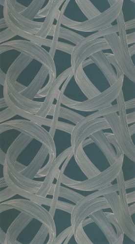 Casadeco Années Folles vlies anyagú, kék, ezüst színű, 3d, geometriai, Modern tapéta