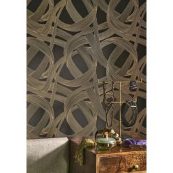   Casadeco Années Folles vlies anyagú, barna, arany  színű, 3d, geometriai, Modern tapéta