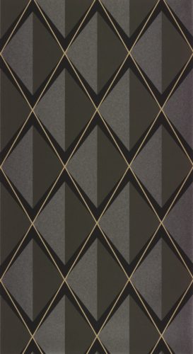 Casadeco Années Folles vlies anyagú, barna, fekete, arany, gyöngyház színű, geometriai, art deco, Modern tapéta