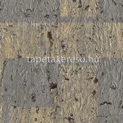   Omexco Antares parafa anyagú szürke, arany színű geometriai modern tapéta