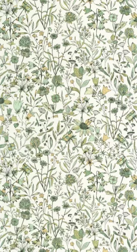 Caselio Art of Botany vlies anyagú, fehér, zöld, barna színű, virágos, Modern tapéta