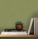 Caselio Art of Botany vlies, vinyl anyagú, zöld színű, textilhatású, egyszínű, Modern tapéta