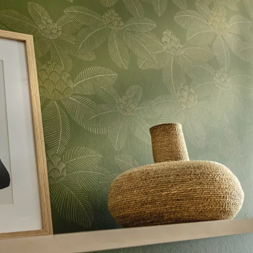 Caselio Art of Botany vlies anyagú, beige, zöld színű, virágos, Modern tapéta