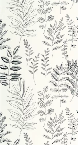 Caselio Art of Botany vlies anyagú, fekete, fehér színű, leveles, Modern tapéta
