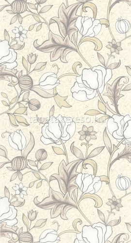 Casadeco Arts & Crafts vlies anyagú beige, fehér színű virágos romantikus tapéta