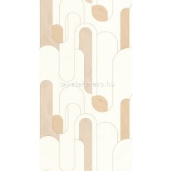   Caselio Around vlies, vinyl anyagú fehér, beige, barna színű geometriai retro tapéta