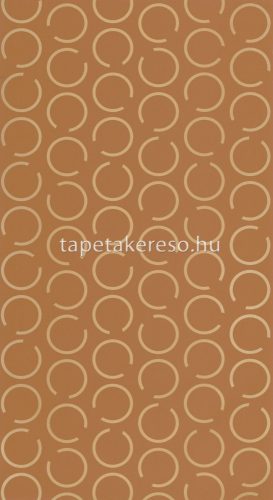 Caselio Around vlies, vinyl anyagú rozsdabarna, arany színű geometriai retro tapéta